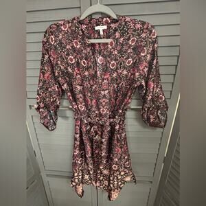 Maurices Burgundy Floral Long Sleeve Dress